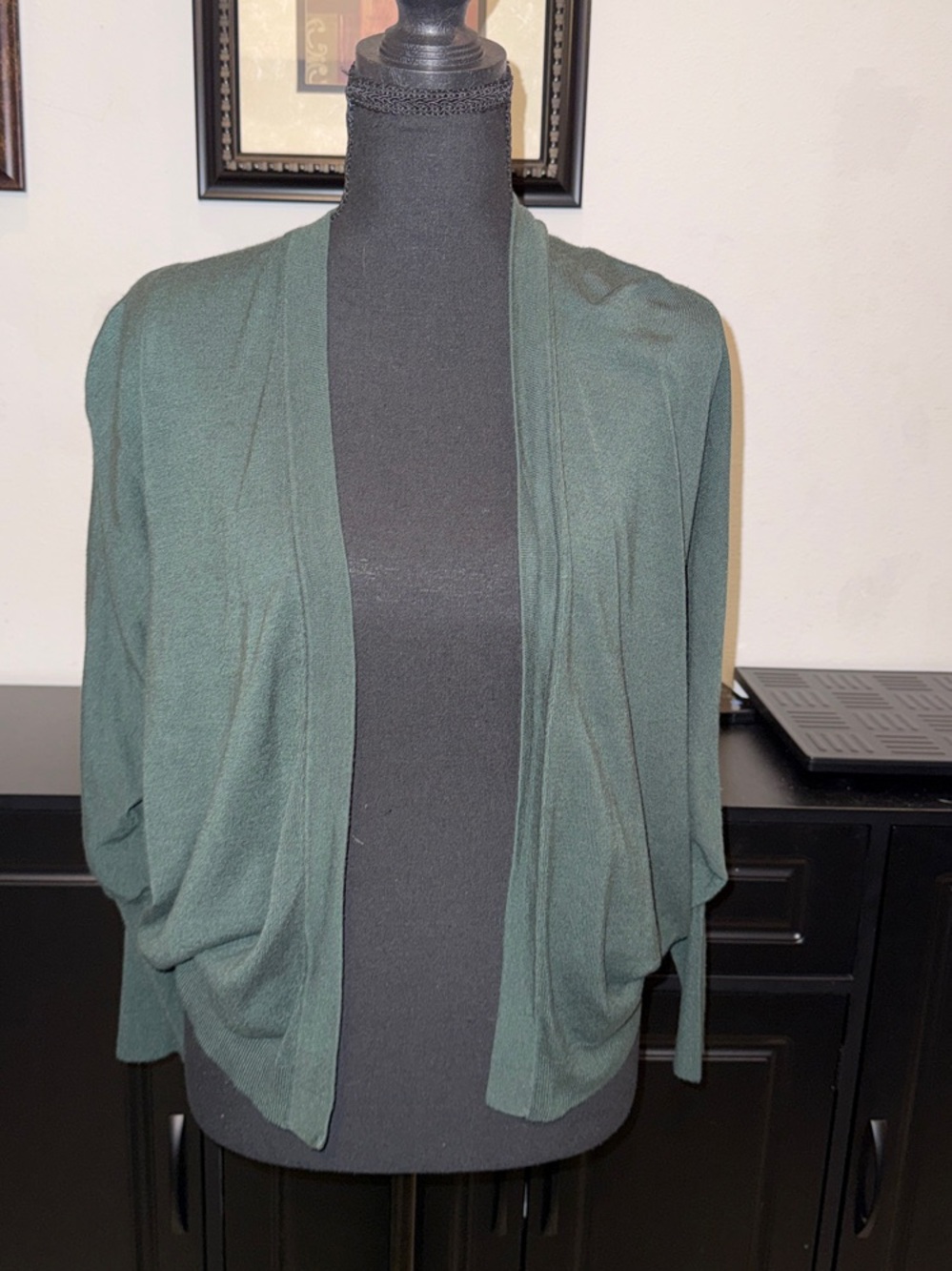 Express Dark Green Open Front Women's Cardigan